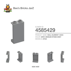 4585429-WALL ELEMENT 1X2X3-Medium Stone Grey
