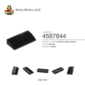4587844-PLATE W. BOW 2X4X2/3-Black