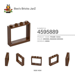 4595889-FRAME 1X4X3-Reddish Brown