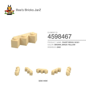 4598467-FACET BRICK 3X3X1-Brick Yellow