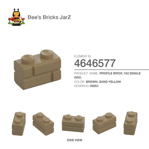 4646577-PROFILE BRICK 1X2 SINGLE GRO.-Sand Yellow