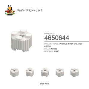 4650644-PROFILE BRICK Ø15.83 W. CROSS-White