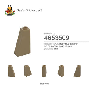 4653509-ROOF TILE 1X2X3/73°-Sand Yellow