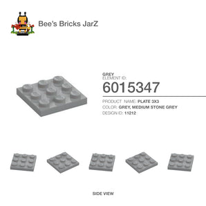 6015347-PLATE 3X3-Medium Stone Grey