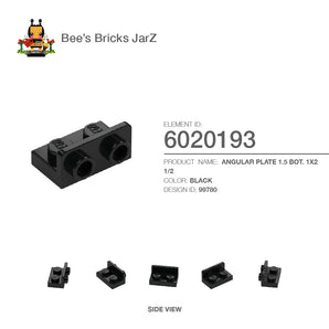 6020193-ANGULAR PLATE 1.5 BOT. 1X2 1/2-Black