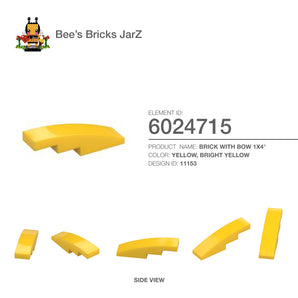 6024715-BRICK WITH BOW 1X4-Bright Yellow