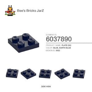 6037890-PLATE 2X2-Earth Blue