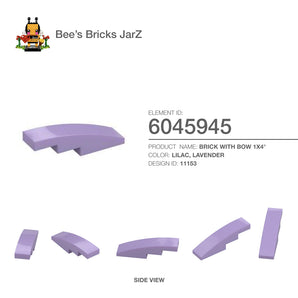 6045945-BRICK WITH BOW 1X4-Lavender