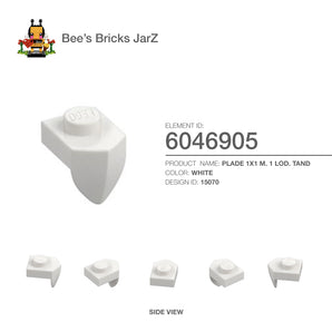 6046905-PLADE 1X1 M. 1 LOD. TAND-White