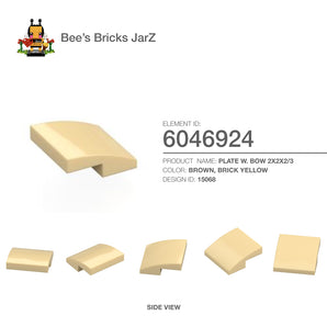 6046924-PLATE W. BOW 2X2X2/3-Brick Yellow