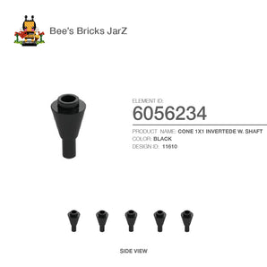 6056234-CONE 1X1 INVERTEDE W. SHAFT-Black