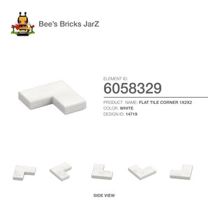6058329-FLAT TILE CORNER 1X2X2-White