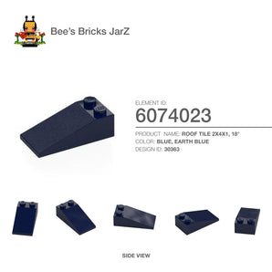 6074023-ROOF TILE 2X4X1, 18°-Earth Blue