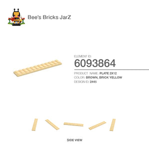 6093864-PLATE 2X12-Brick Yellow