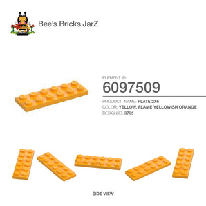 6097509-PLATE 2X6-Flame Yellowish Orange