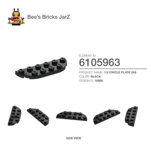 6105963-1/2 CIRCLE PLATE 2X6-Black