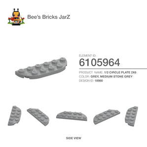 6105964-1/2 CIRCLE PLATE 2X6-Medium Stone Grey