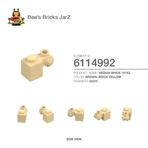 6114992-DESIGN BRICK 1X1X2-Brick Yellow