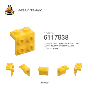 6117938-ANGLE PLATE 1X2 / 2X2-Bright Yellow