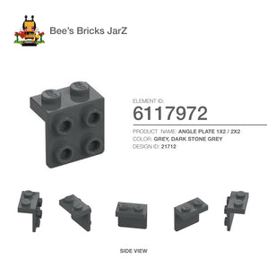 6117972-ANGLE PLATE 1X2 / 2X2-Dark Stone Grey