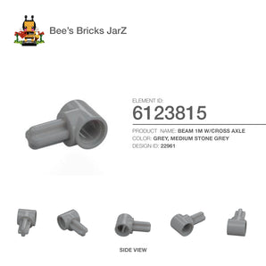 6123815-BEAM 1M W/CROSS AXLE-Medium Stone Grey