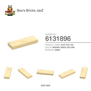 6131896-FLAT TILE 1X3-Brick Yellow