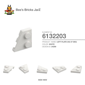 6132203-LEFT PLATE 2X2, 27 DEG.-White