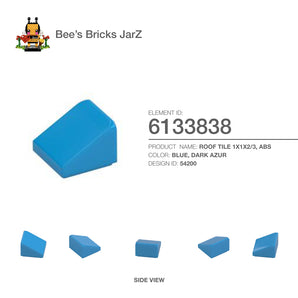 6133838-ROOF TILE 1X1X2/3, ABS-Dark Azur