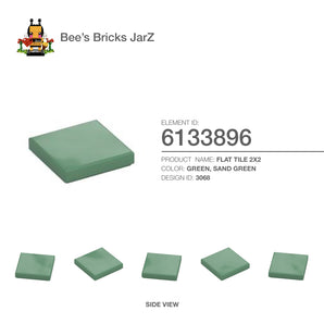 6133896-FLAT TILE 2X2-Sand Green