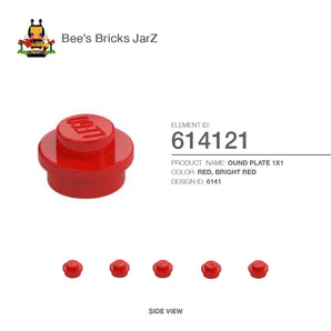 614121-ROUND PLATE 1X1-Bright Red