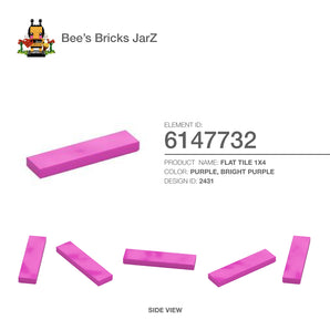 6147732-FLAT TILE 1X4-Bright Purple
