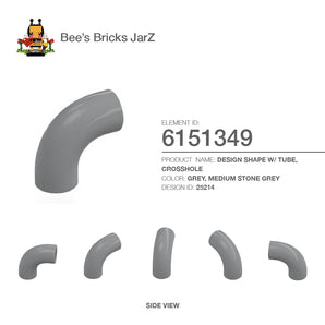 6151349-DESIGN SHAPE W/ TUBE, CROSSHOLE-Medium Stone Grey