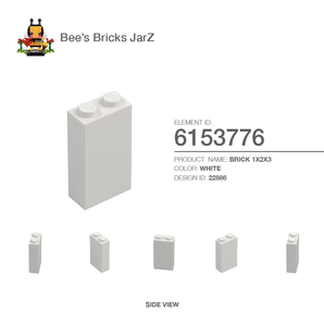 6153776-BRICK 1X2X3-White