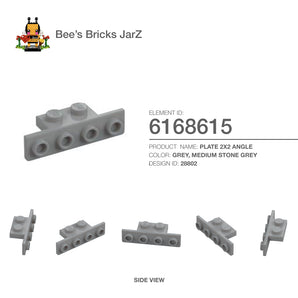 6168615-ANGLE PLATE 1X2/1X4-Medium Stone Grey
