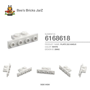 6168618-ANGLE PLATE 1X2/1X4-White