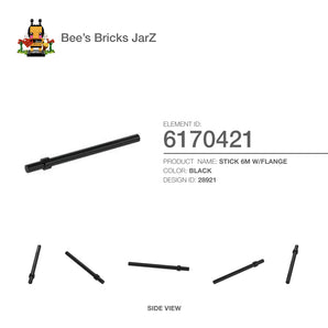 6170421-STICK 6M W/FLANGE-Black