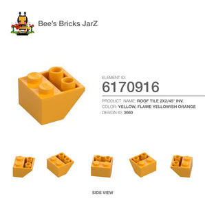 6170916-ROOF TILE 2X2/45° INV.-Flame Yellowish Orange