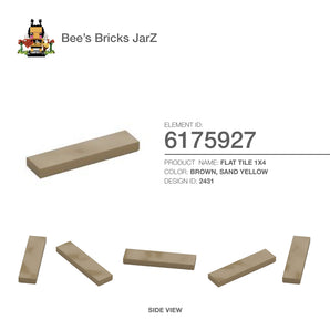 6175927-FLAT TILE 1X4-Sand Yellow