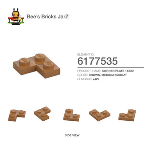 6177535-CORNER PLATE 1X2X2-Medium Nougat
