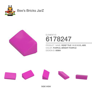 6178247-ROOF TILE 1 X 2 X 2/3, ABS-Bright Purple