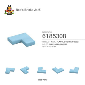 6185308-FLAT TILE CORNER 1X2X2-Medium Azur