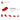 6186398-PLATE W/ HALF BOW INV. 1X2X2/3-Bright Red