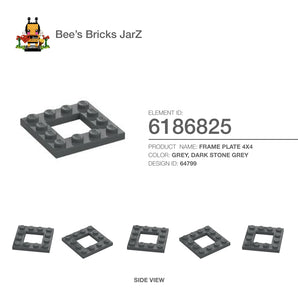 6186825-FRAME PLATE 4X4-Dark Stone Grey