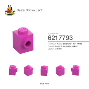6217793-BRICK 1X1 W. 1 KNOB-Bright Purple