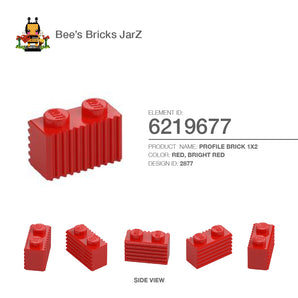 6219677-PROFILE BRICK 1X2-Bright Red