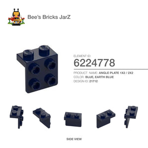 6224778-ANGLE PLATE 1X2 / 2X2-Earth Blue