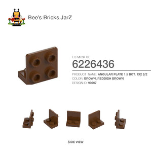 6226436-ANGULAR PLATE 1.5 BOT. 1X2 2/2-Reddish Brown