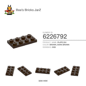 6226792-PLATE 2X4-Dark Brown