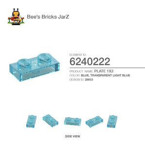 6240222-PLATE 1X2-Transparent Light Blue