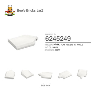 6245249-FLAT TILE 2X3 W/ ANGLE-White